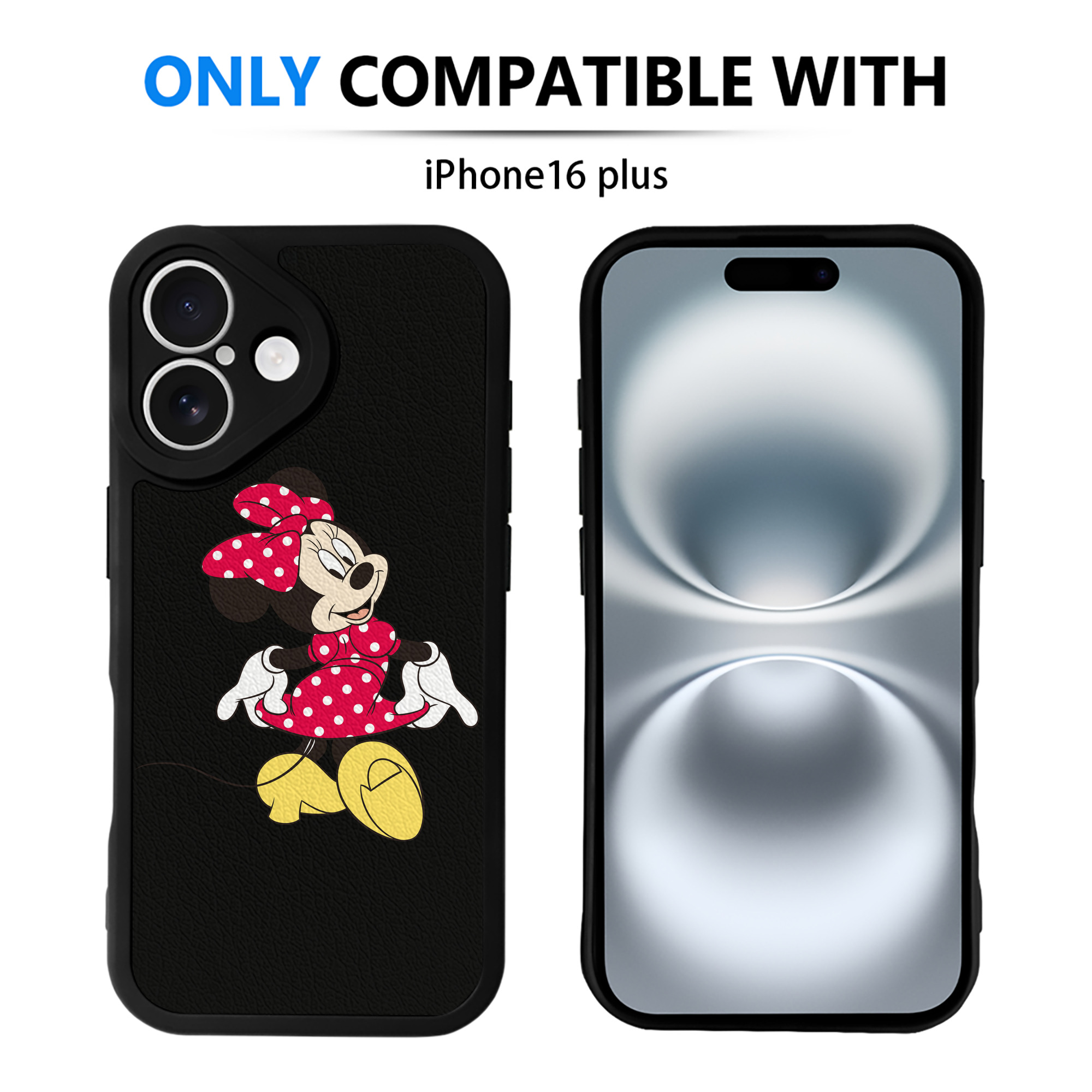 （画像用） ミッキーマウス Mickey Mouse 【iPhone 16シリーズ対応】シリコンスマホケース（レザー調） 材質：シリコン